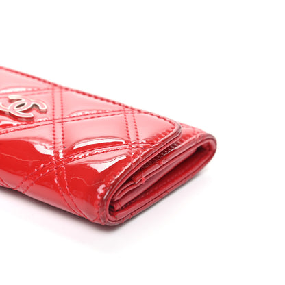 Chanel Patent Quilted Double Stitched Flap Card Holder Red 13 of 13