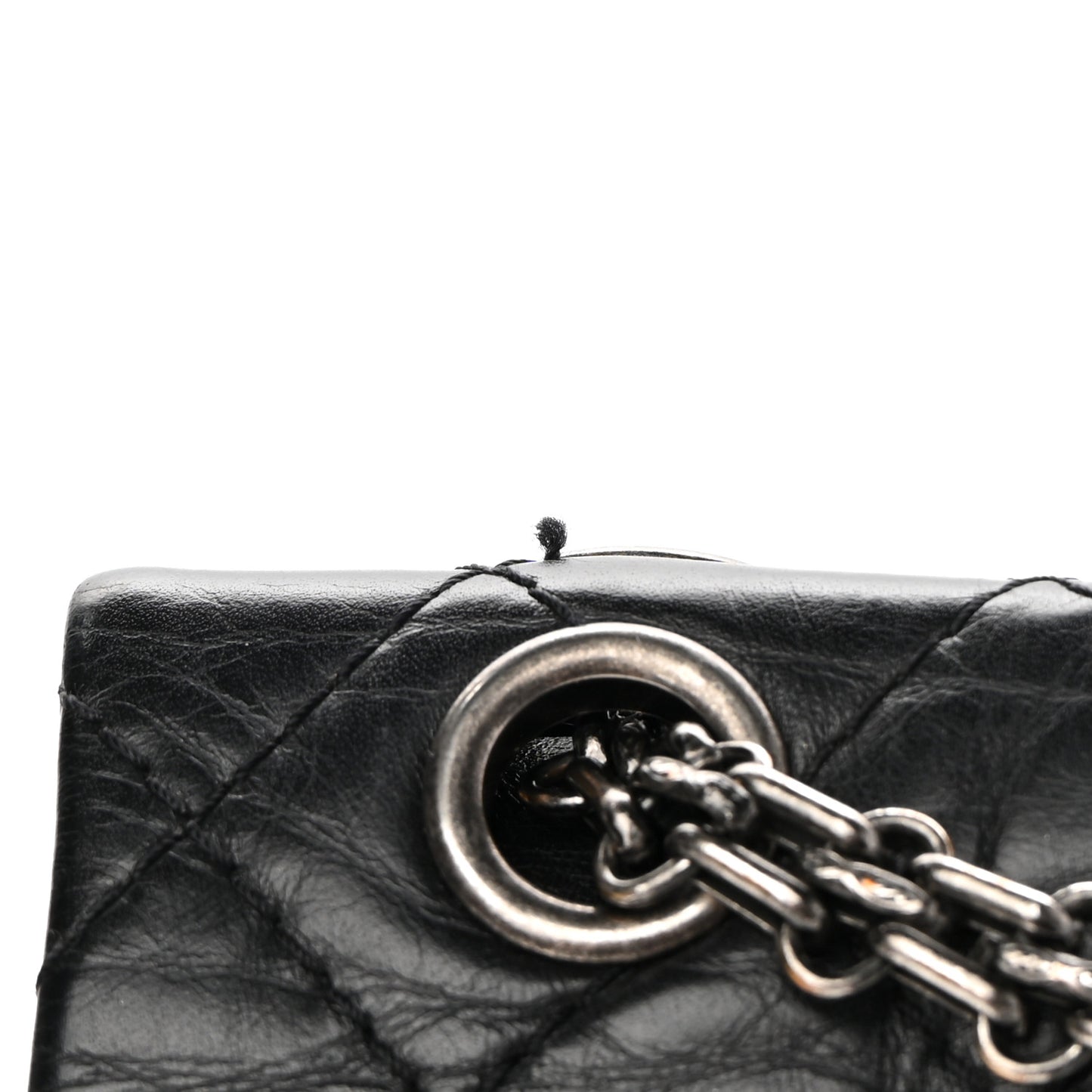 Aged Calfskin Quilted 2.55 Reissue 225 Flap Black
