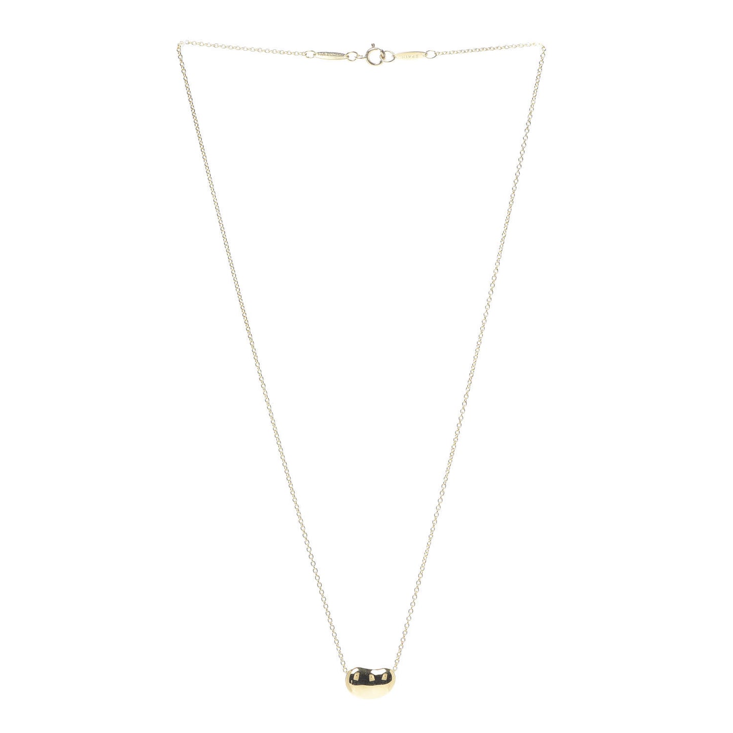 18K Yellow Gold 12mm Elsa Peretti Bean Pendant Necklace