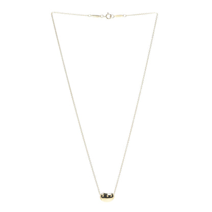 Tiffany 18K Yellow Gold 12mm Elsa Peretti Bean Pendant Necklace 3 of 8