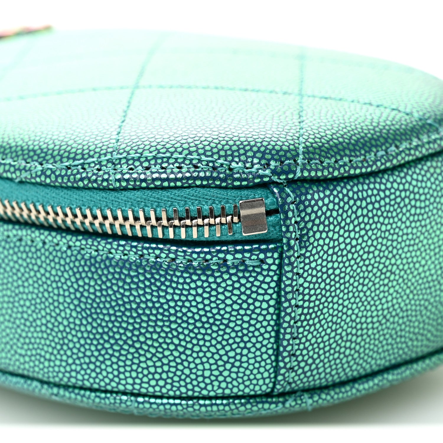 Chanel Metallic Caviar Quilted Camera Case Blue 9 of 12