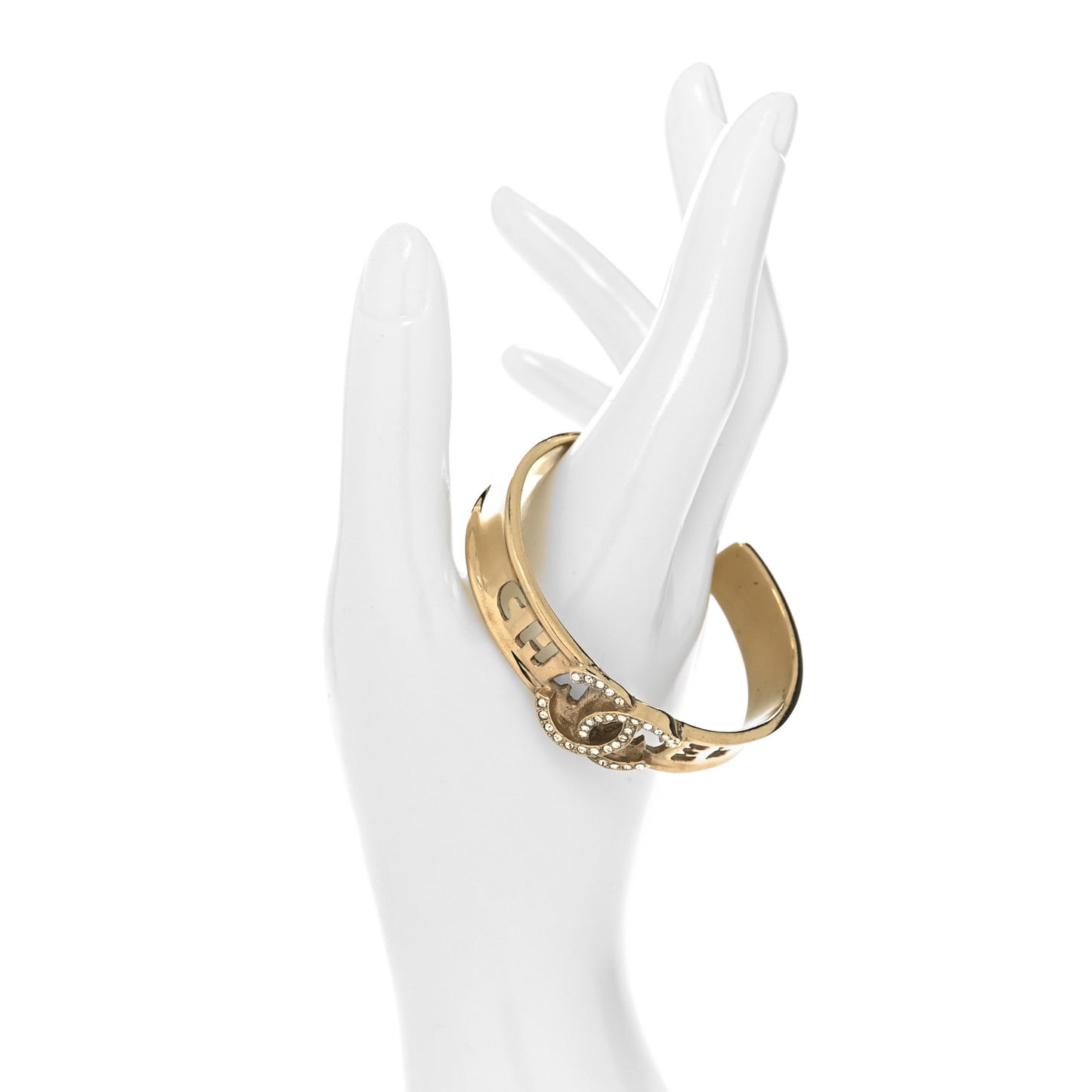 Crystal CC Cuff Bracelet S Gold