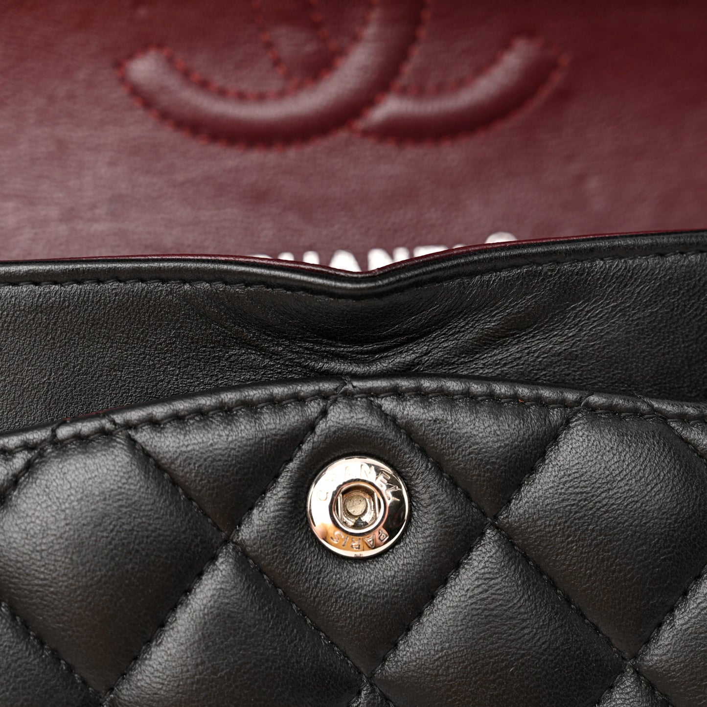 Lambskin Quilted Small Double Flap Black