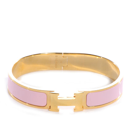 Hermes Enamel Narrow Clic Clac H Bracelet GM Rose Dragee 1 of 4