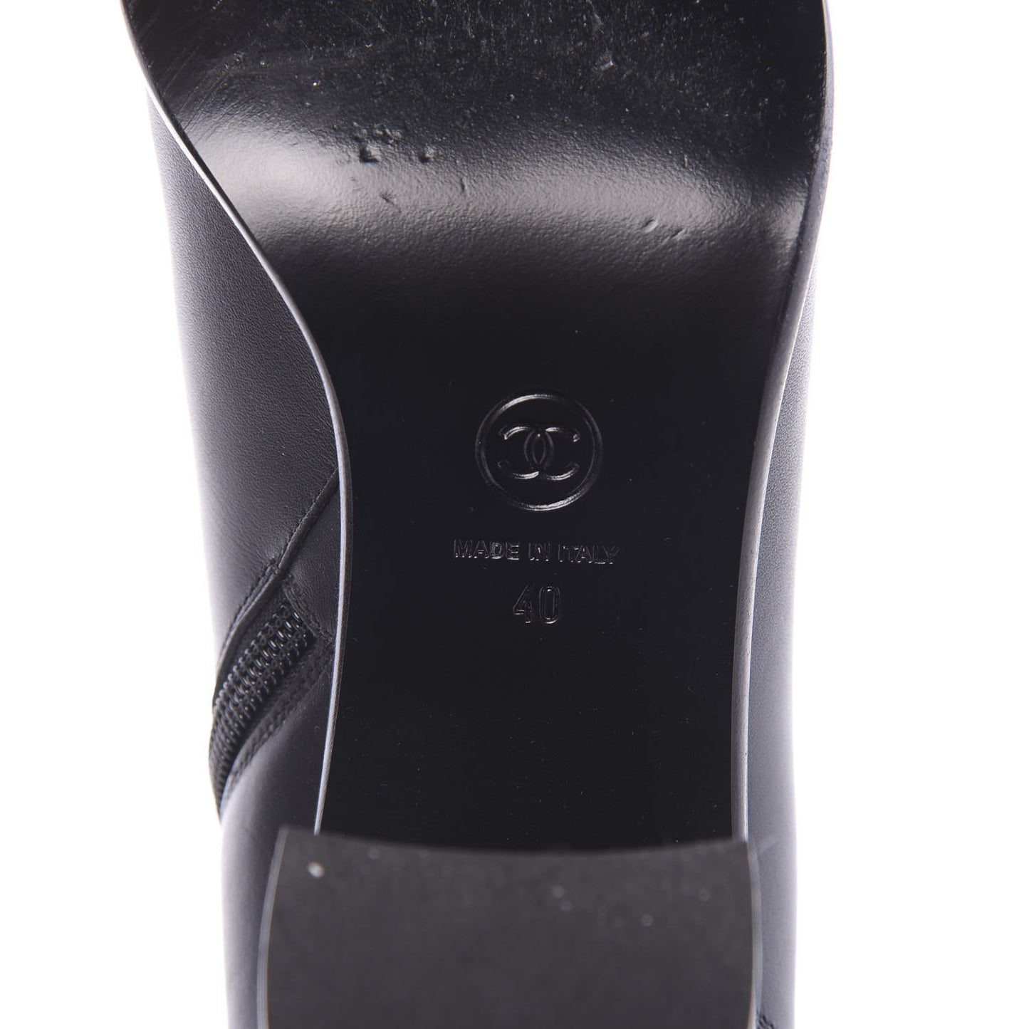 Calfskin CC Short Boots 40 Black