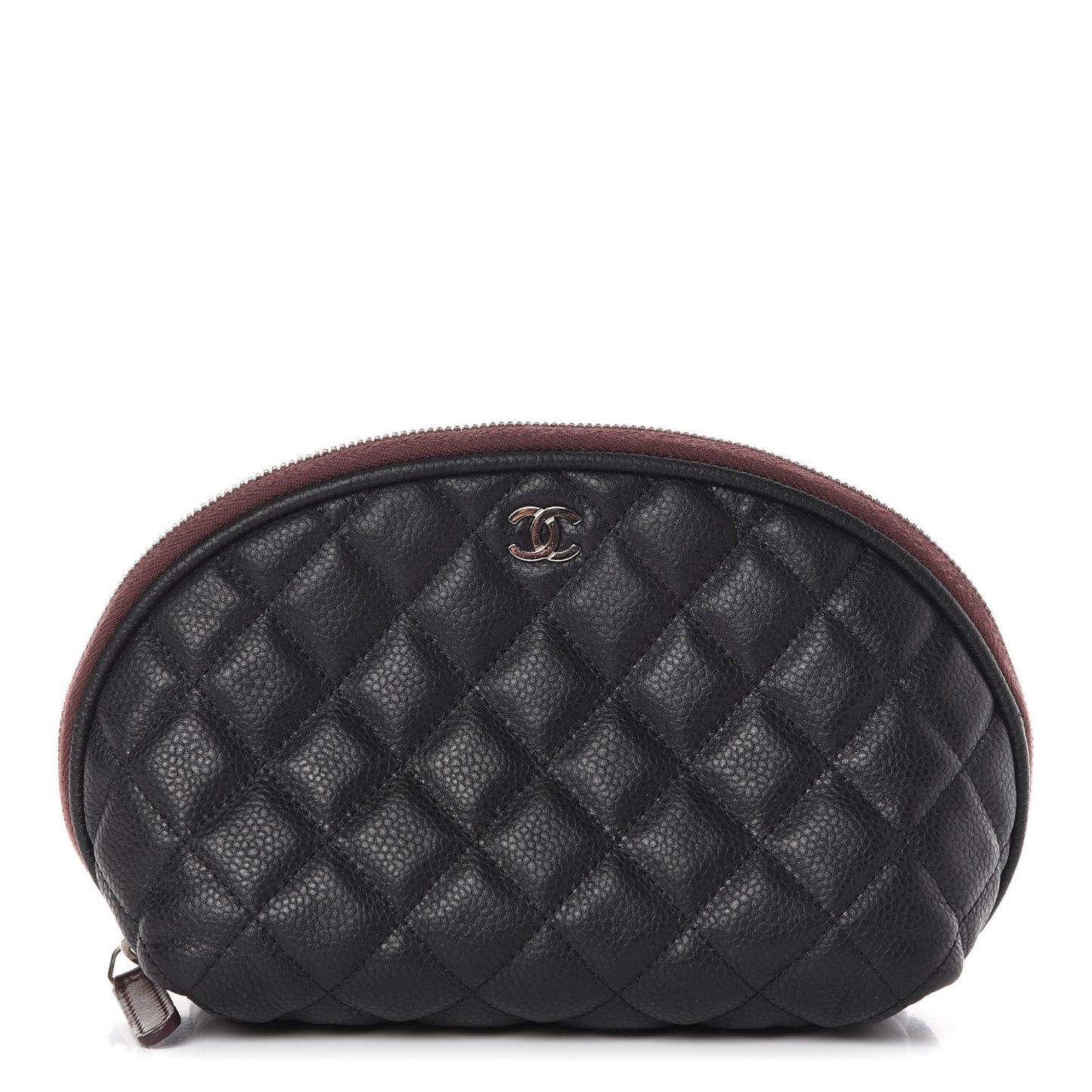 Caviar Quilted Cosmetic Case Black