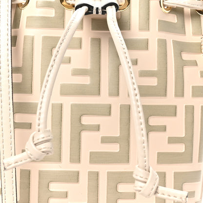 Fendi Vitello Liberty F is Fendi Bi-Color FF 1974 Embossed Mini Mon Tresor Bucket Bag Camelia Mandorlo 8 of 10