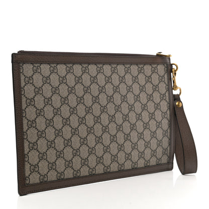 Gucci X DISNEY GG Supreme Monogram Donald Duck Interlocking G Wristlet Pouch Beige Multicolor New Acero 3 of 8