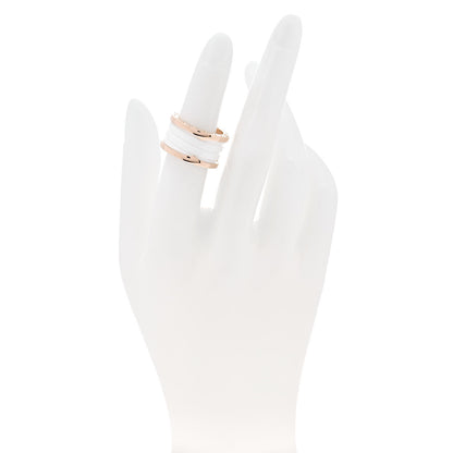Bulgari 18K Rose Gold White Ceramic B.Zero1 Four-Band Ring 52 6 2 of 6