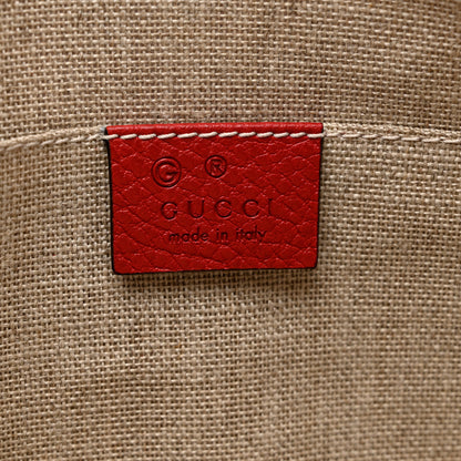Gucci Calfskin Large Bamboo Clutch Red 6 of 8