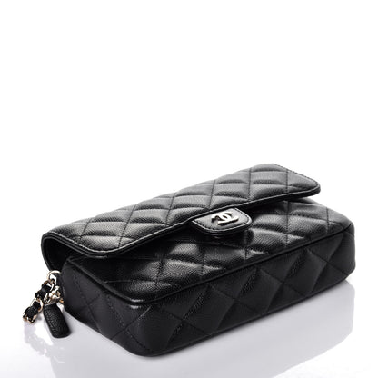 Chanel Caviar Quilted Flap Phone Holder With Chain Black 4 of 11