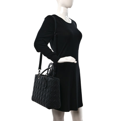 Christian Dior Ultra Matte Calfskin Cannage Large Lady Dior Black 2 of 12