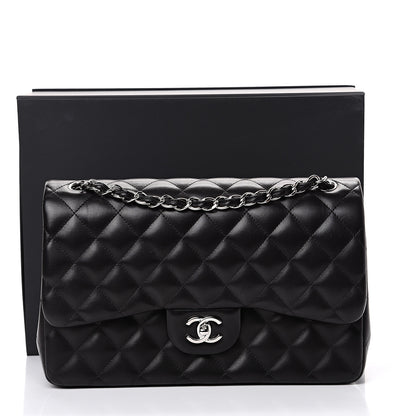 Chanel Lambskin Quilted Jumbo Double Flap Black 19 of 19