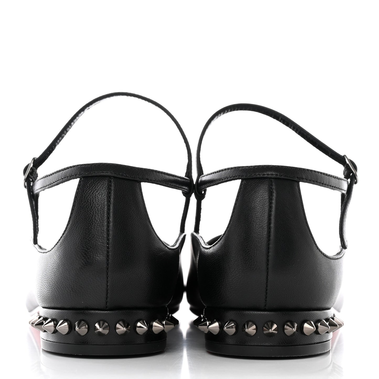 Calfskin Conclusive Ankle Strap Flats 38 Black