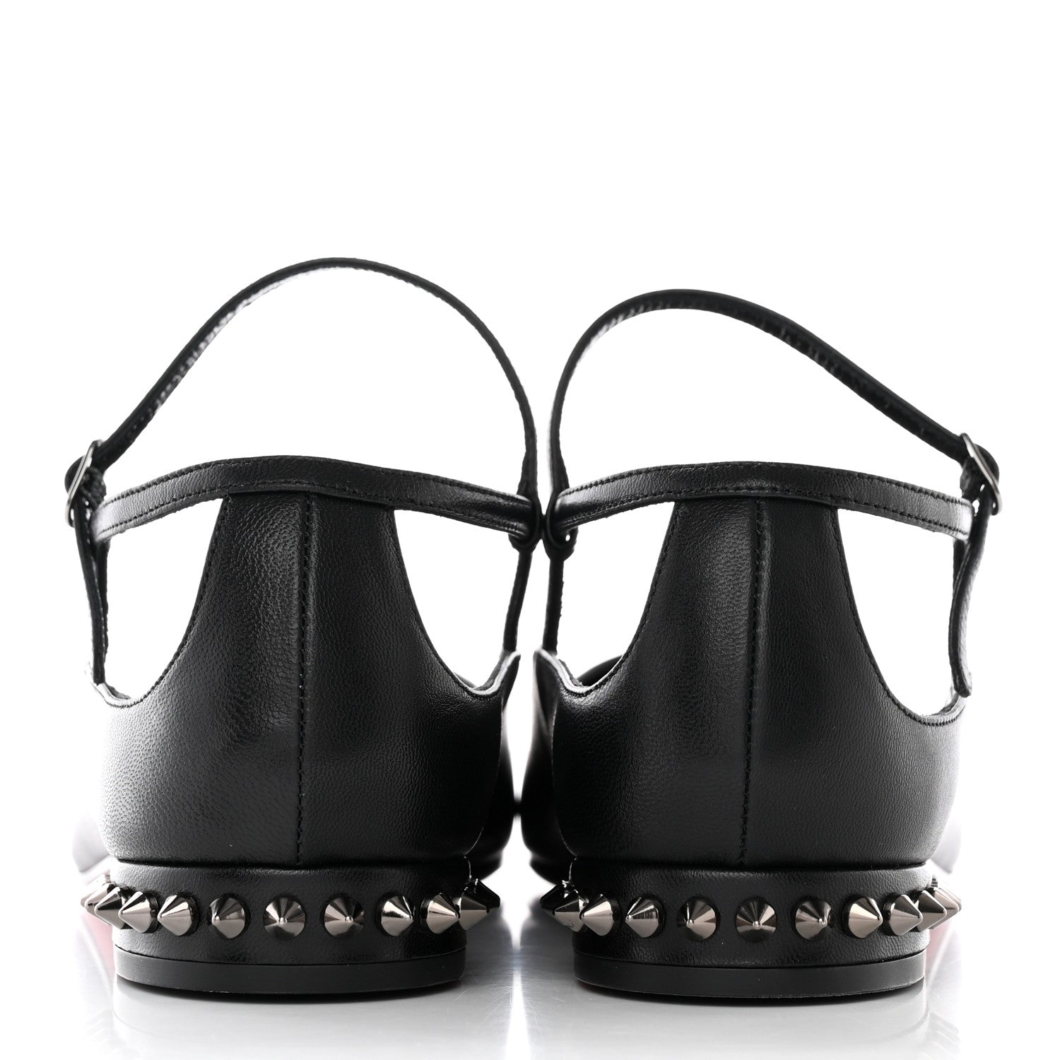Christian Louboutin Calfskin Conclusive Ankle Strap Flats 38 Black 5 of 16