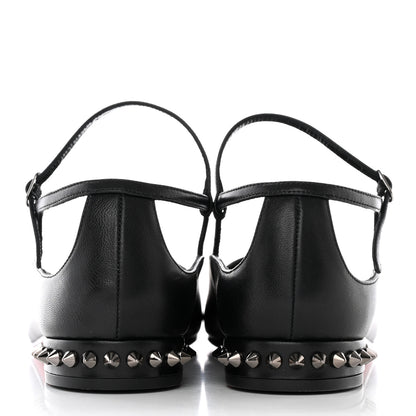 Christian Louboutin Calfskin Conclusive Ankle Strap Flats 38 Black 5 of 16