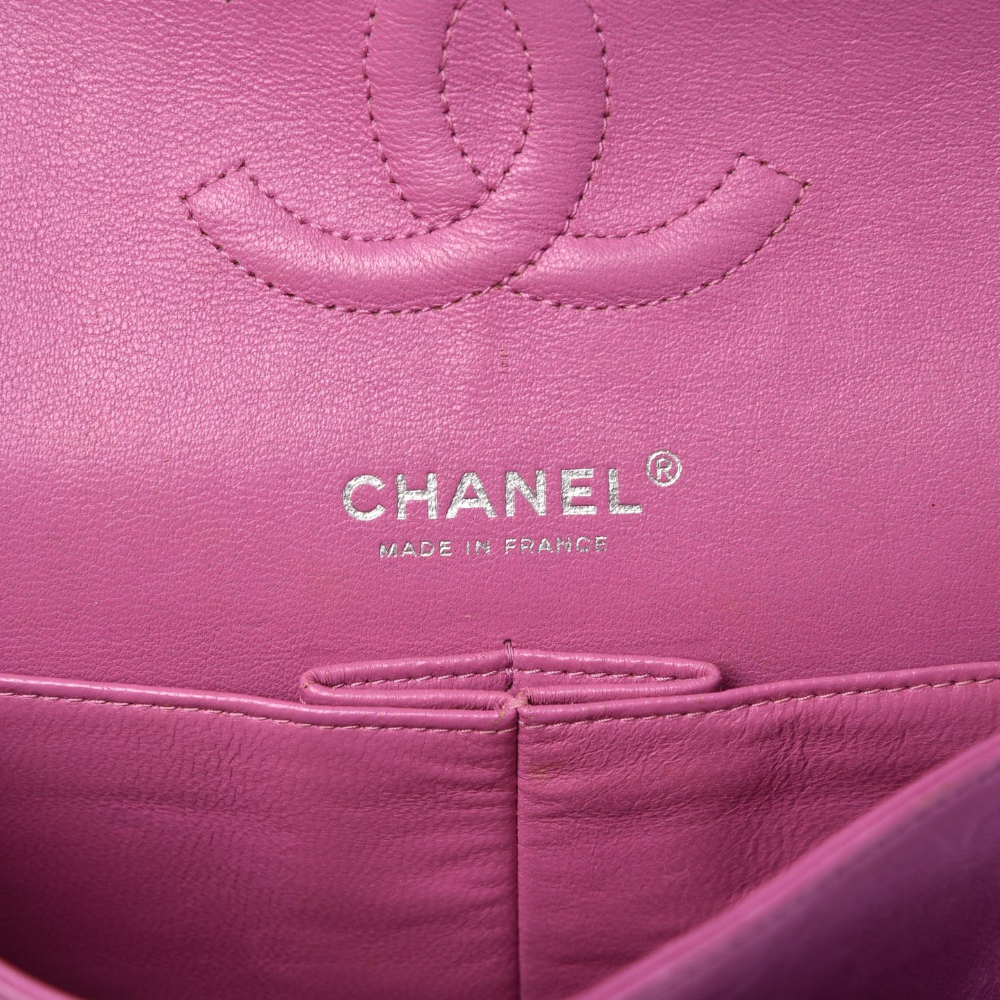 Lambskin Quilted Medium Double Flap Light Purple