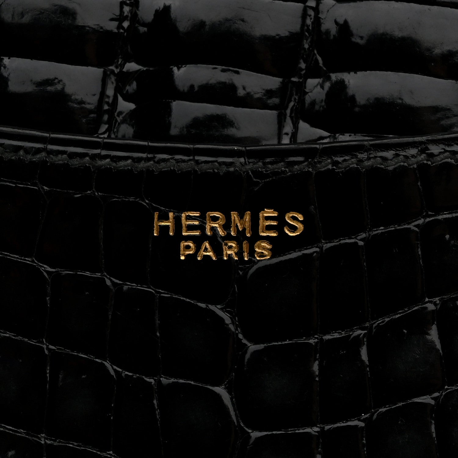 Hermes Shiny Crocodile Passport Holder Black 6 of 7