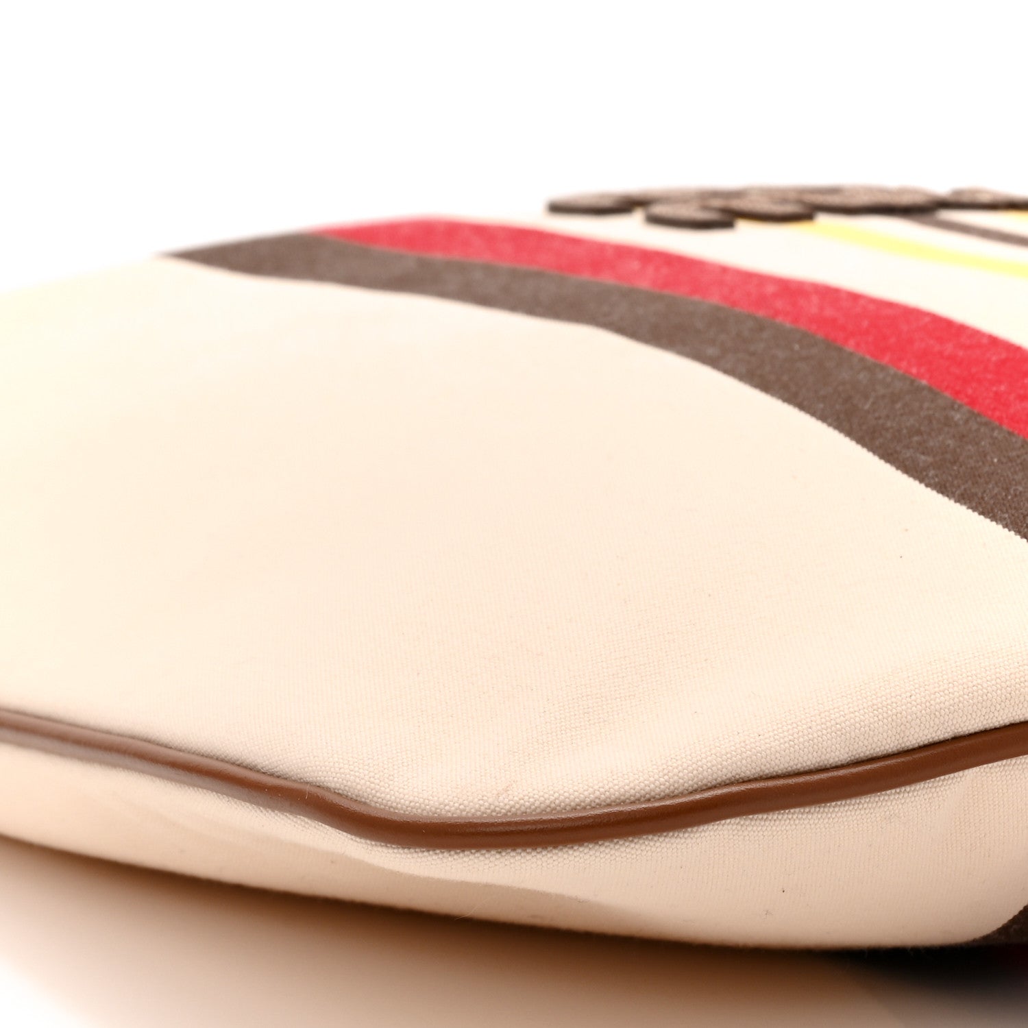 Miu Miu Canvas Calfskin Striped Ivy Beige Naturale Moro 8 of 9