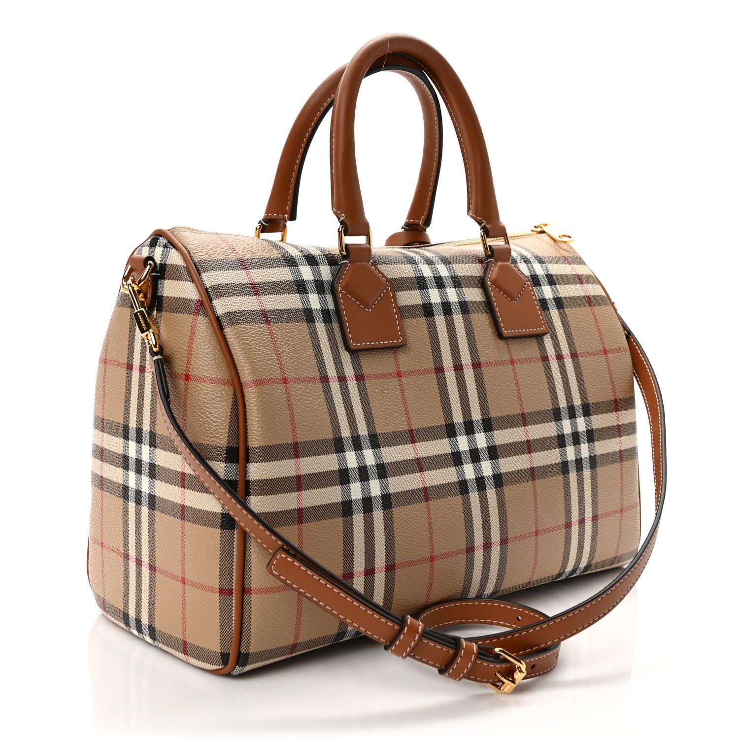 Burberry Horseferry Check Medium Bowling Bag Tan 3 of 8