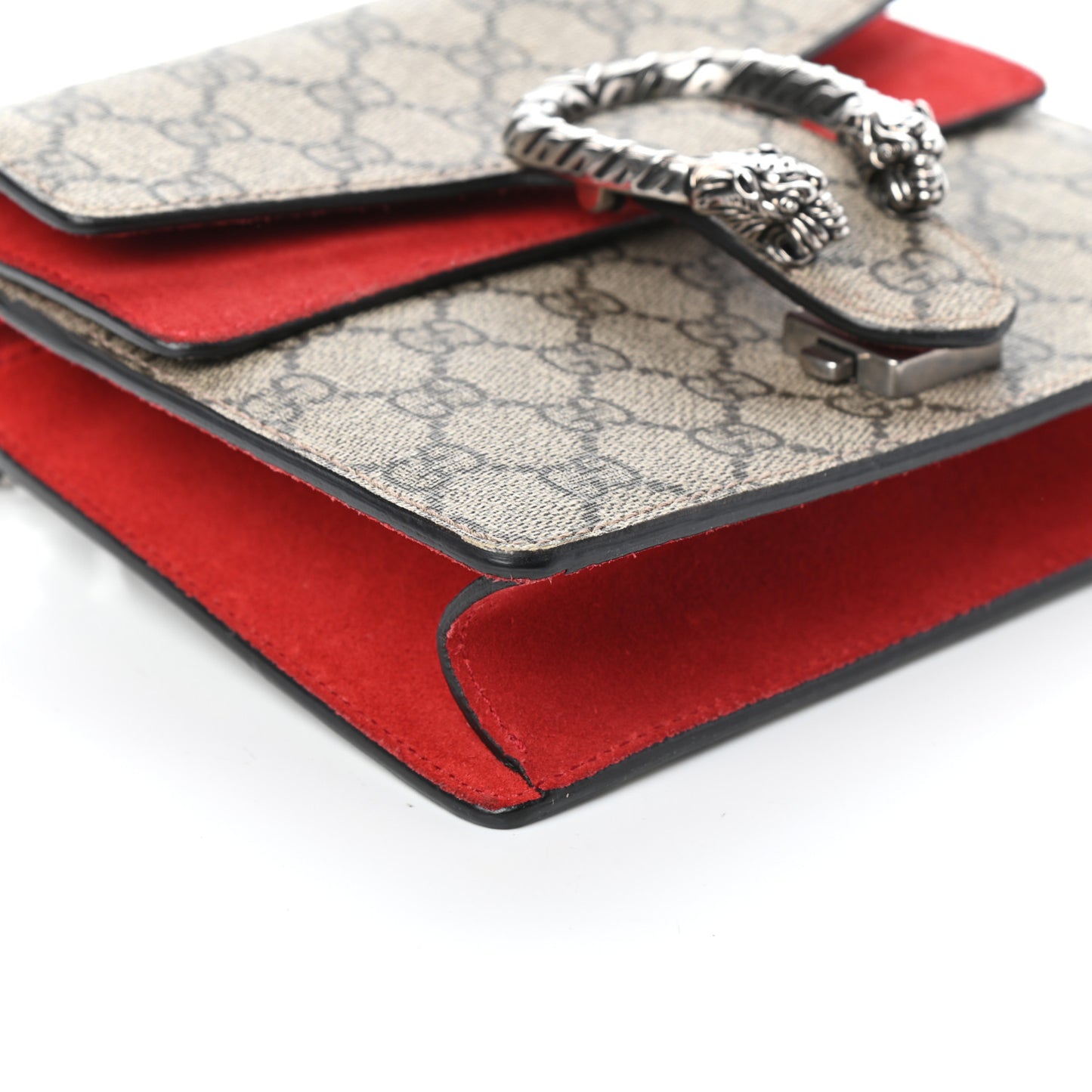 GG Supreme Monogram Mini Dionysus Shoulder Bag Hibiscus Red