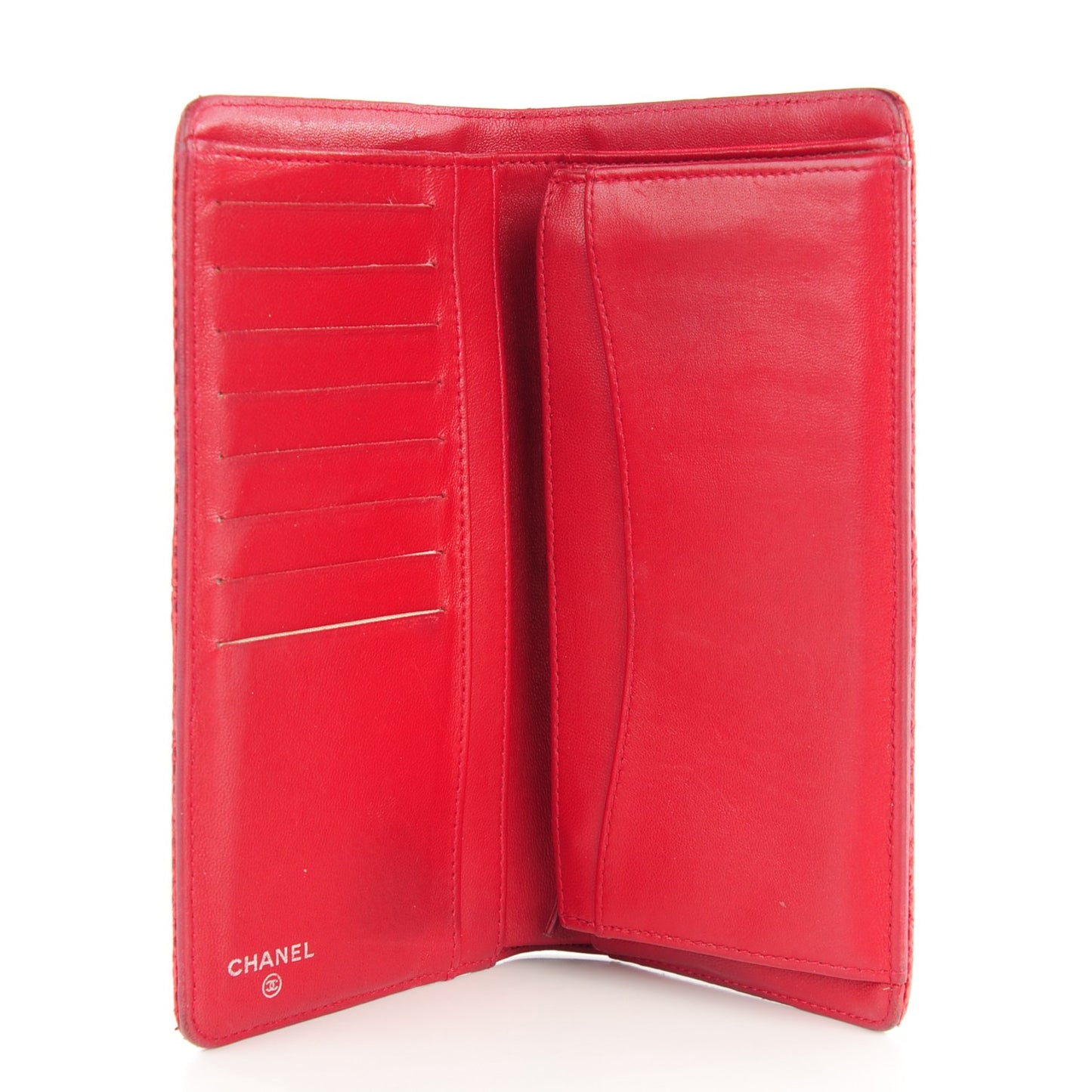 Lizard Quilted Yen Wallet Red