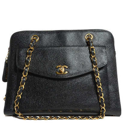 Chanel Caviar Flap Shoulder Bag Black 1 of 7