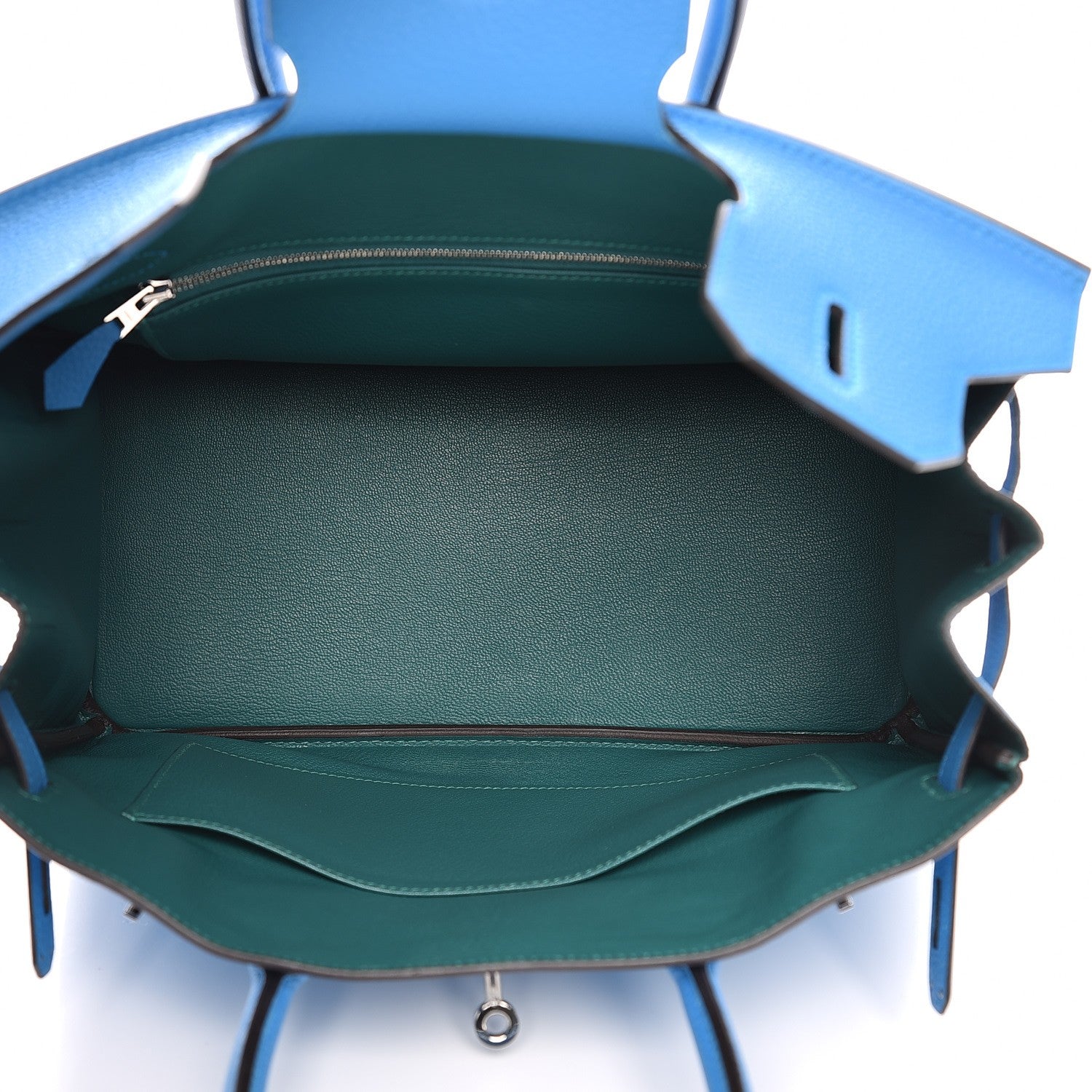 Hermes Togo Birkin 30 Bleu Zanzibar Malachite 7 of 28
