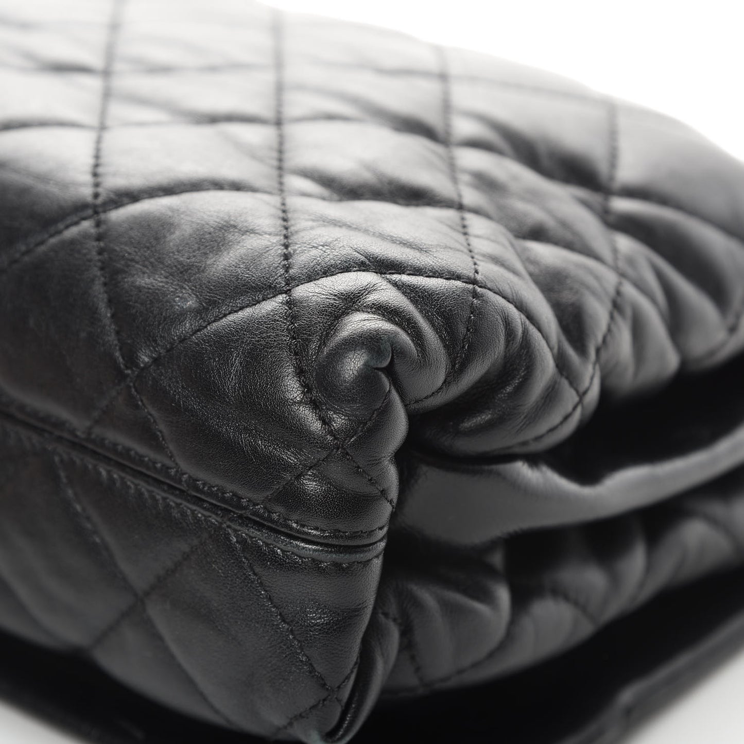 Calfskin Quilted Jumbo Soft Elegance Flap Black
