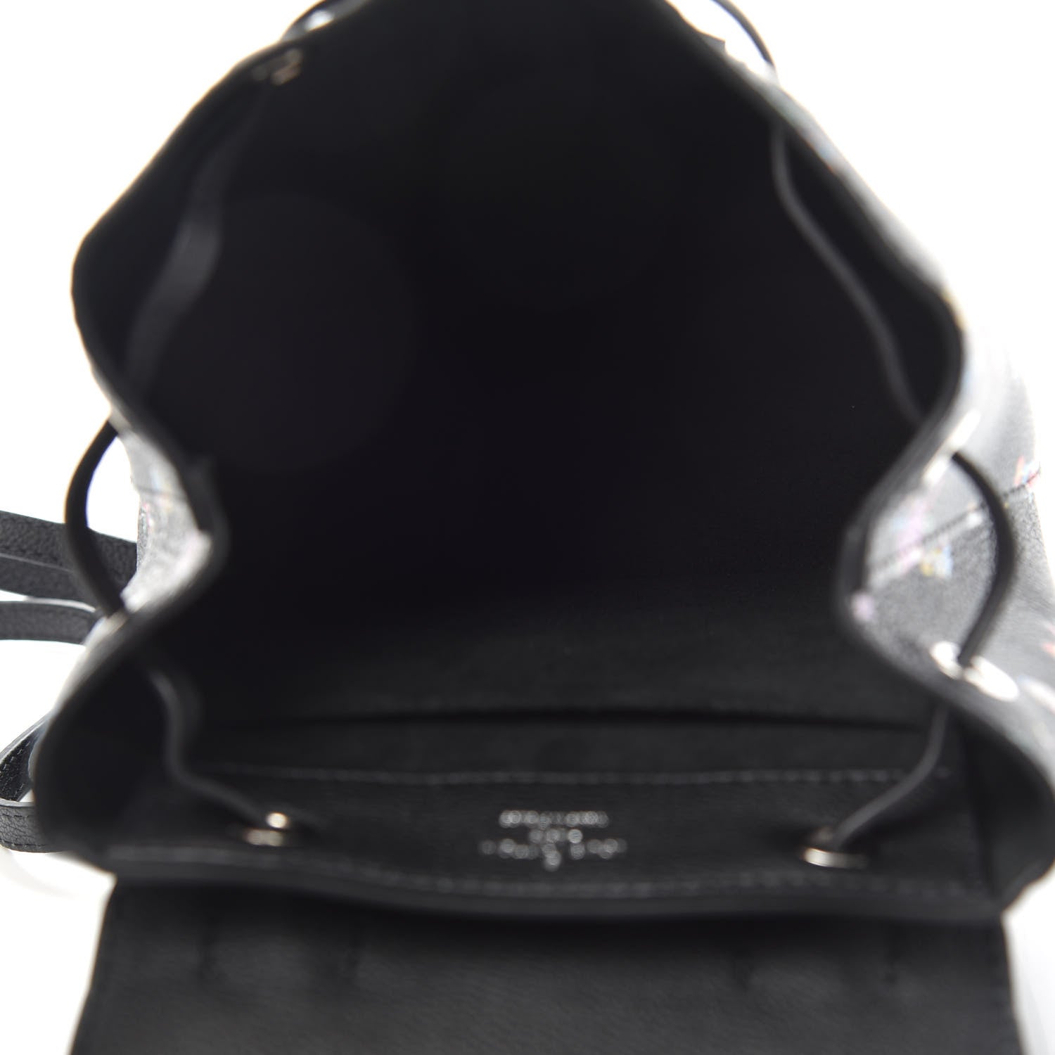 Louis Vuitton Calfskin Flower Lockme Mini Backpack Black Multicolor 4 of 7