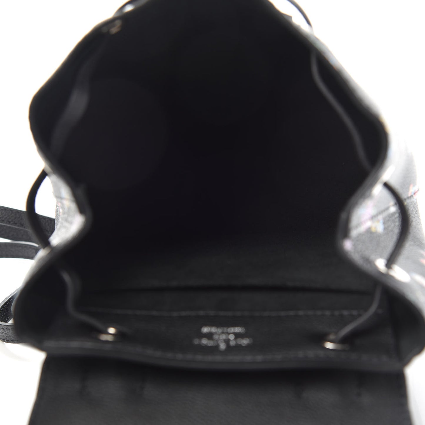Calfskin Flower Lockme Mini Backpack Black Multicolor