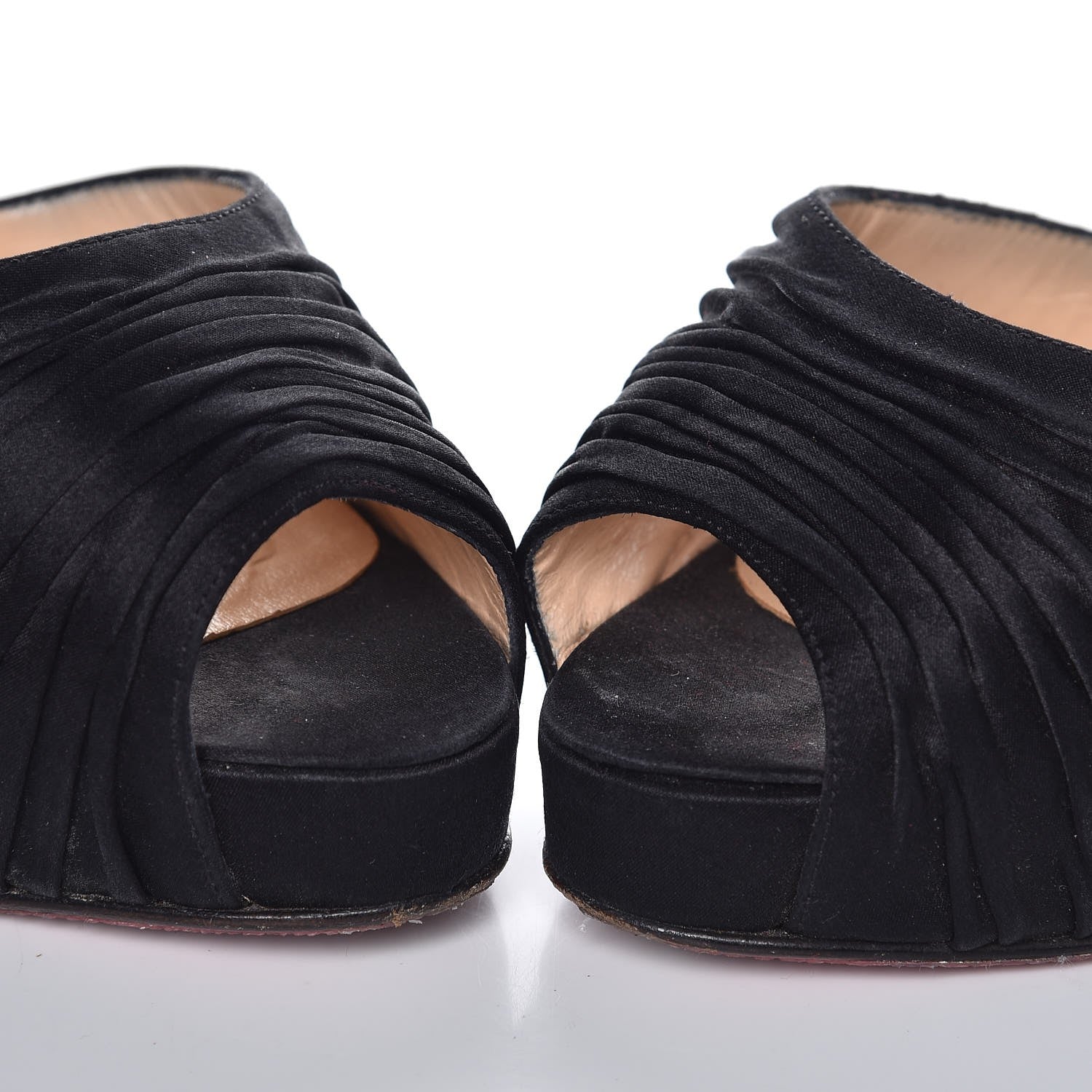 Christian Louboutin Crepe Satin Turbella 120 Platform Peep Toe Pumps 40 Black 10 of 12