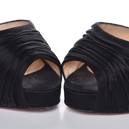 Christian Louboutin Crepe Satin Turbella 120 Platform Peep Toe Pumps 40 Black 10 of 12