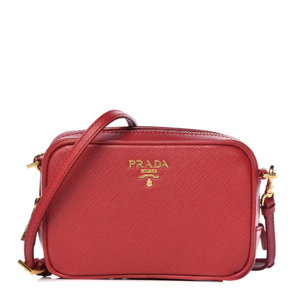 Prada Saffiano Mini Camera Crossbody Bag Fuoco 1 of 10