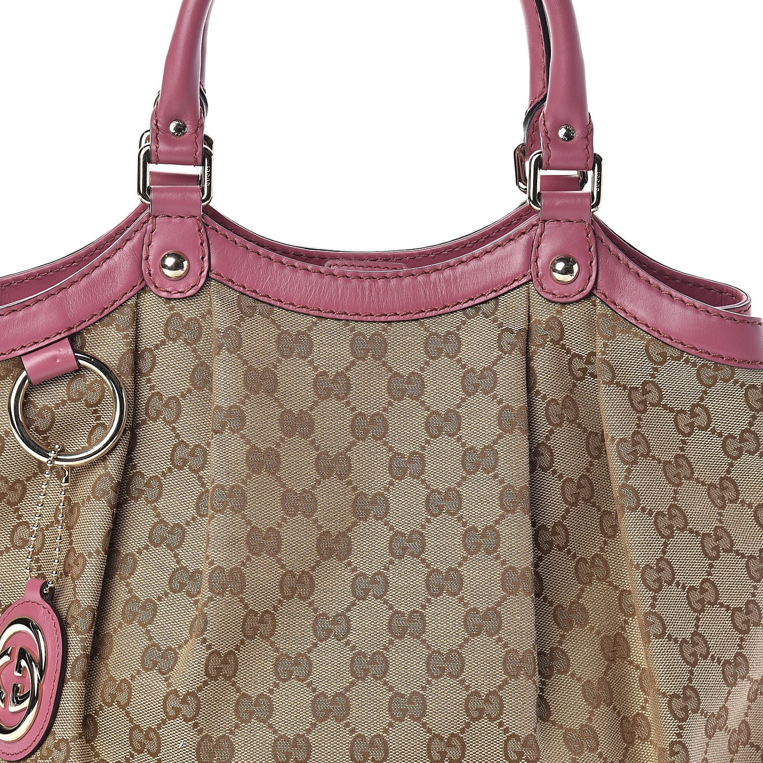Gucci Monogram Margaux Calfskin Medium Sukey Tote Beige Ebony Vintage Rose 8 of 10