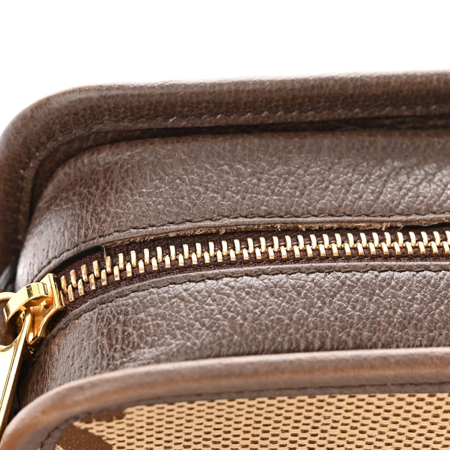 Monogram Jumbo GG Textured Dollar Calfskin Web Mini Crossbody Bag Camel Ebony New Acero