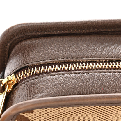 Gucci Monogram Jumbo GG Textured Dollar Calfskin Web Mini Crossbody Bag Camel Ebony New Acero 12 of 12
