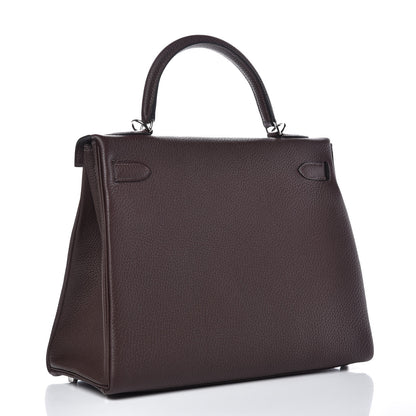 Hermes Togo Kelly Retourne 32 Chocolate 3 of 35
