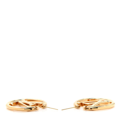 Louis Vuitton Metal Louise Hoop Earrings Gold 2 of 4