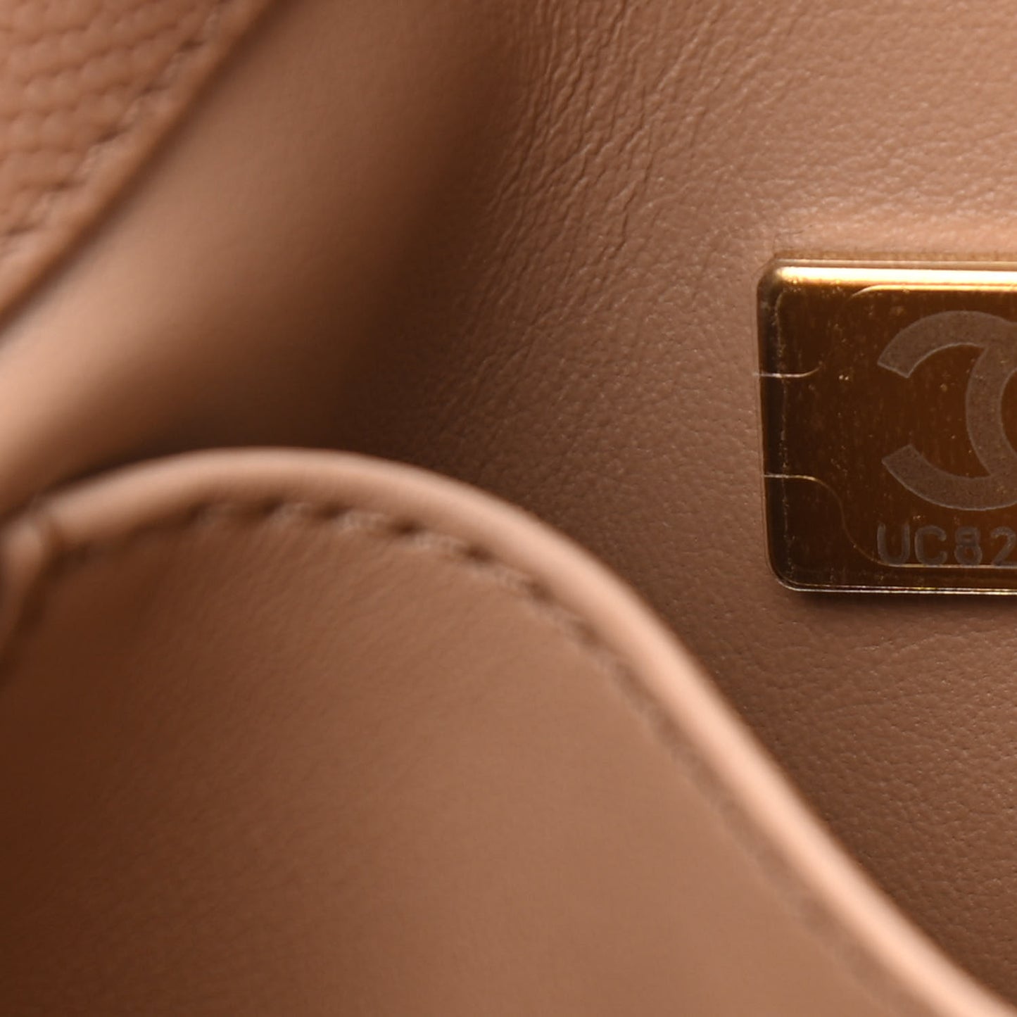Caviar Quilted Mini Coco First Flap Beige