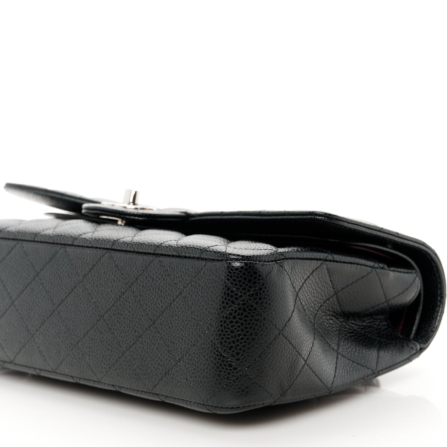 Caviar Quilted Medium Double Flap Black