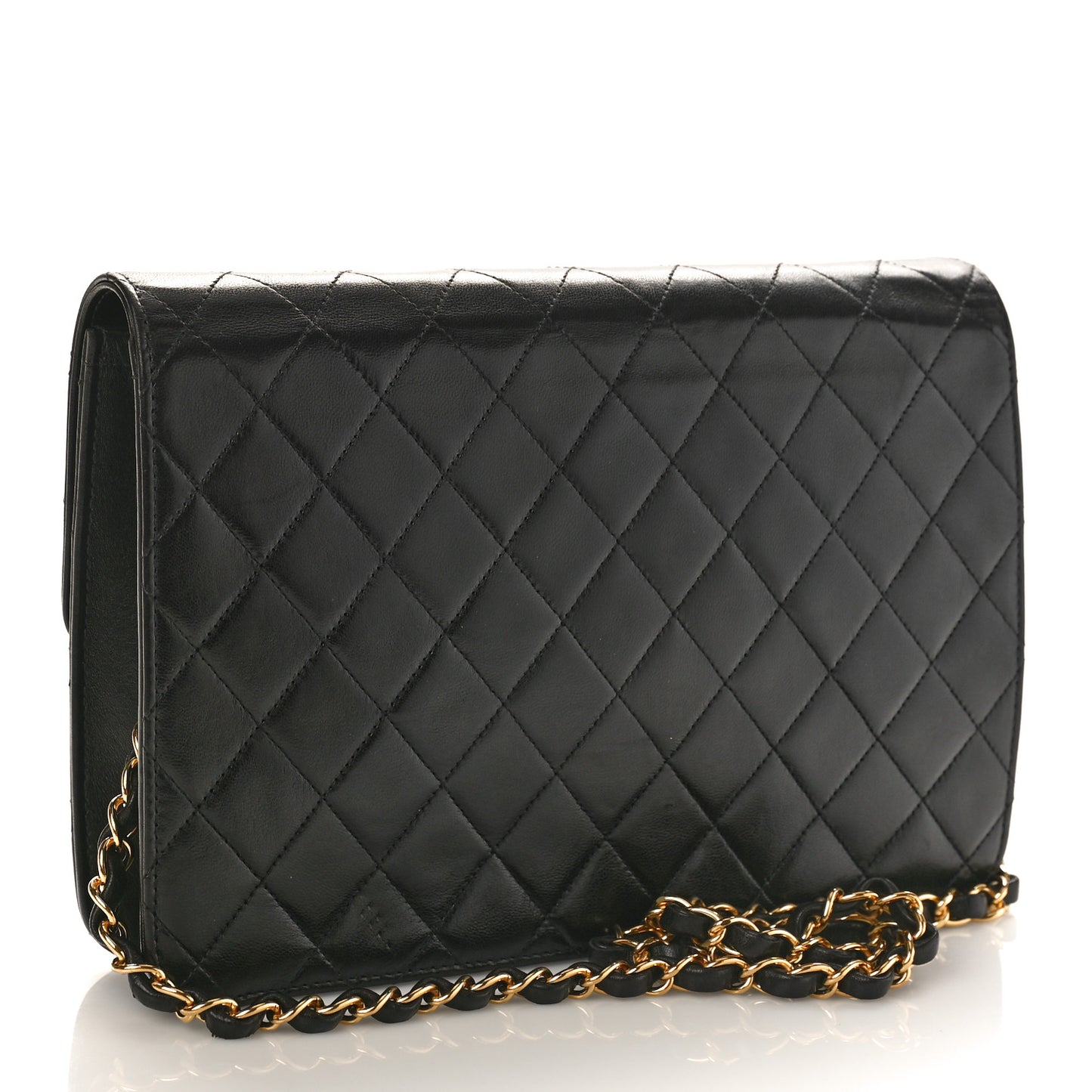 Lambskin Quilted Medium Single Flap Black