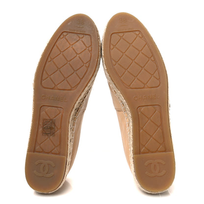Chanel Lambskin CC Espadrilles 38 Beige Black 38 Beige Black 7 of 11