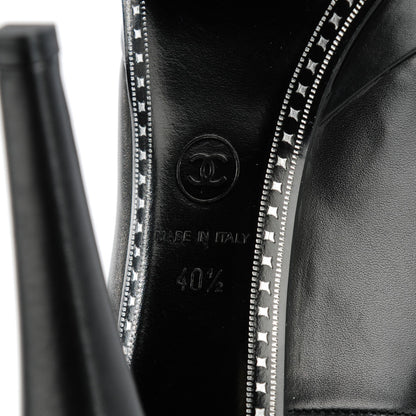 Chanel Calfskin Silver Cap Toe CC Pumps 40.5 Black 9 of 9
