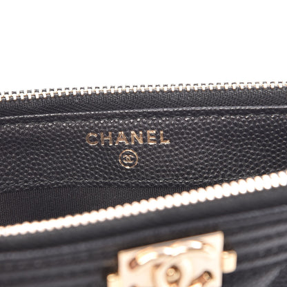 Chanel Caviar Quilted Small Boy Clutch With Chain Black 7 of 10