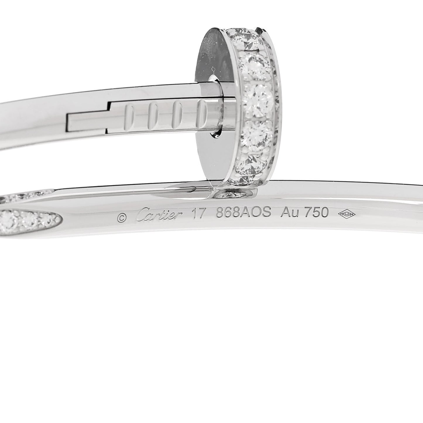 18K White Gold Diamond Juste Un Clou Bracelet 17
