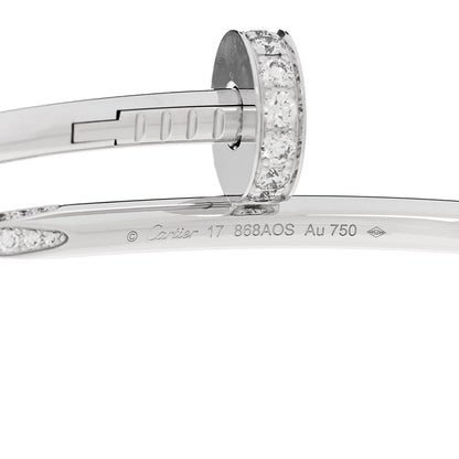Cartier 18K White Gold Diamond Juste Un Clou Bracelet 17 4 of 5