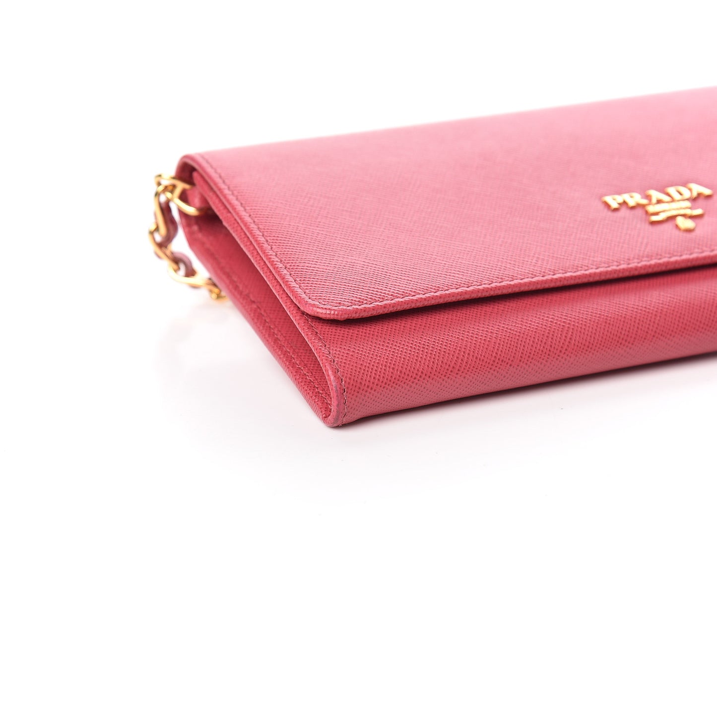 Saffiano Metal Oro Chain Wallet Peonia