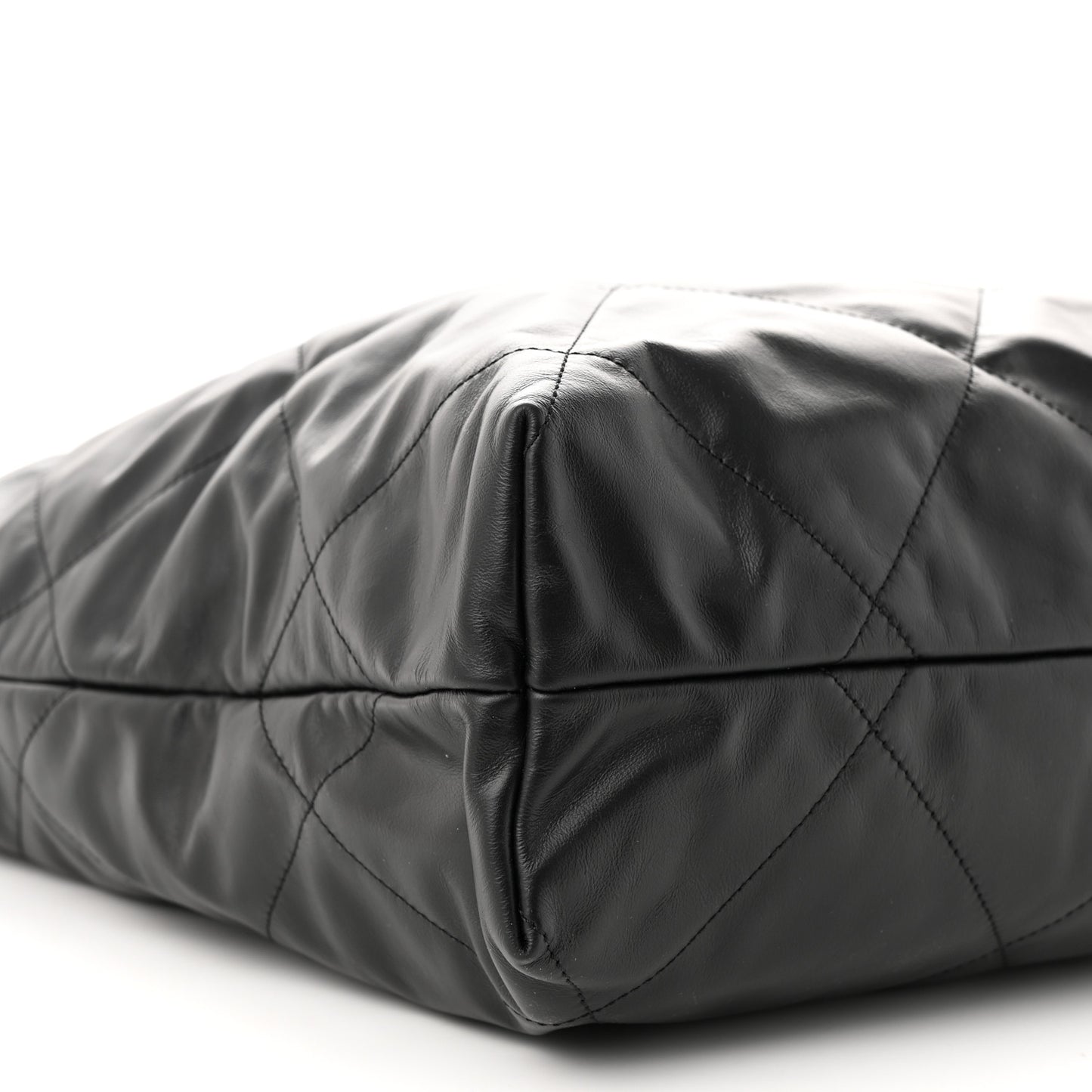 Calfskin Quilted Large Chanel 22 Black
