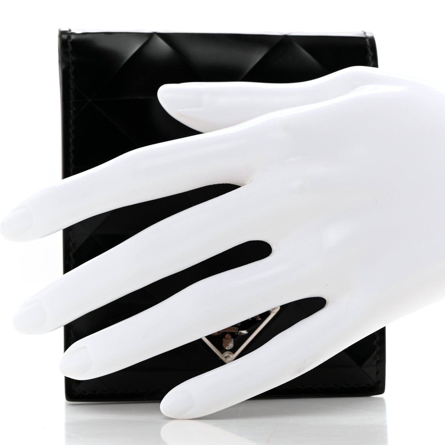 Spazzolato Triangle Patterned Wallet Black